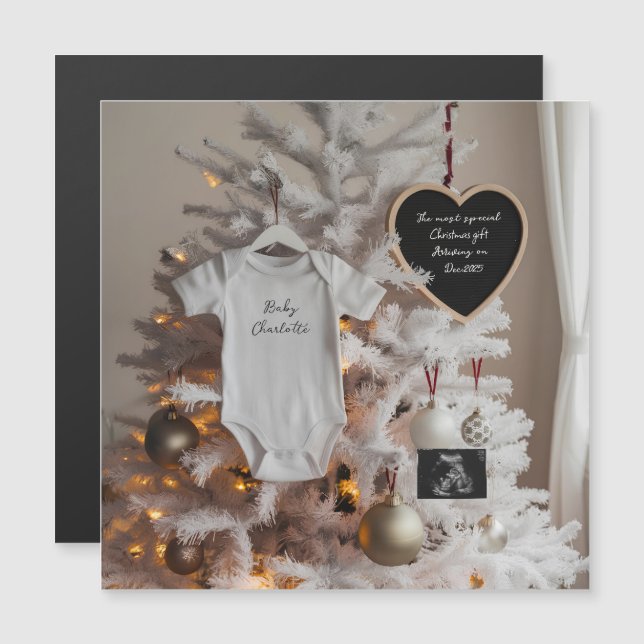 Elegant  Christmas tree pregnancy announcement  (Front/Back)