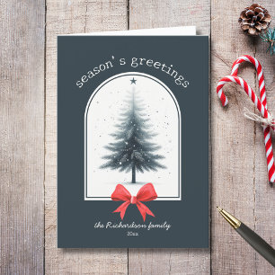 Elegant Christmas Tree Seasons Greetings Holiday Card