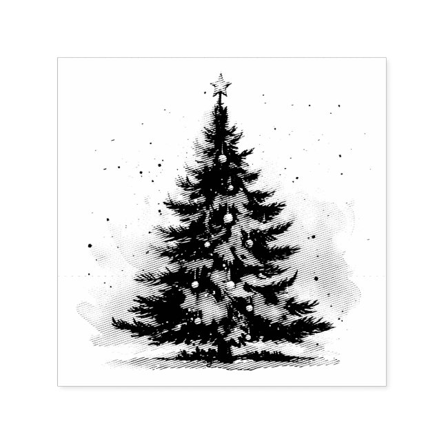 Elegant Christmas Tree Self-inking Stamp (Design)