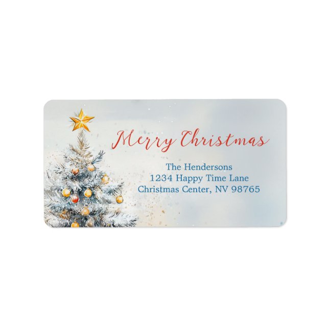 Elegant Christmas Tree Vintage Label (Front)