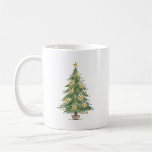 Elegant Christmas Tree with Gold Ornaments Waterco Coffee Mug