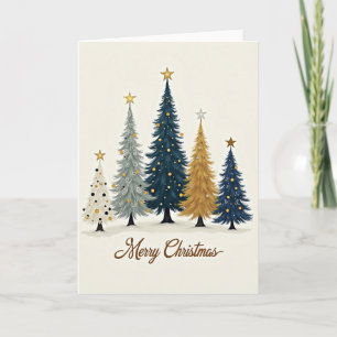 Elegant Christmas Trees Greeting Card