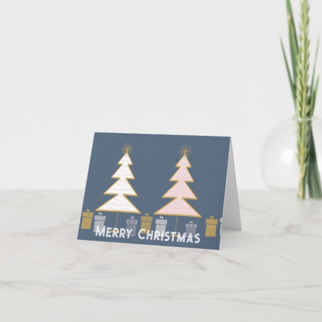 Elegant Christmas trees  Holiday Card (Front)