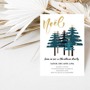 Elegant Christmas Trees Holiday Party Invitation