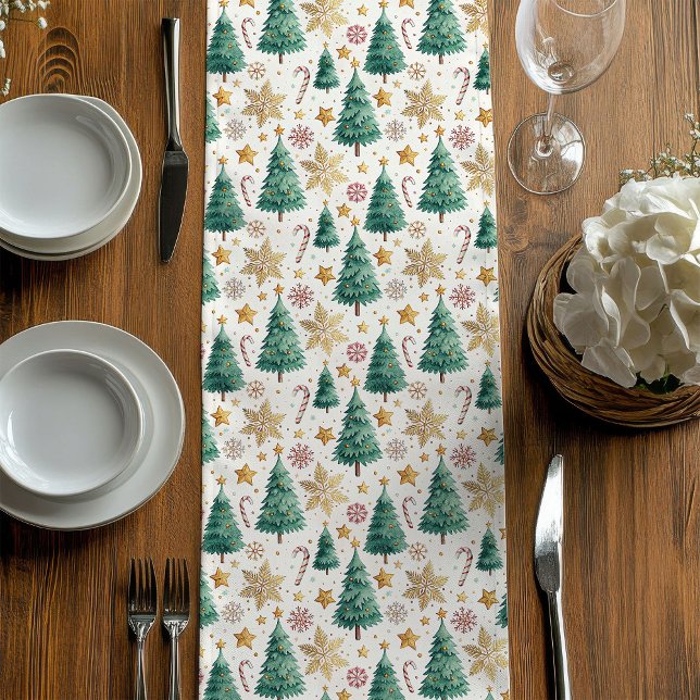 Elegant Christmas Trees Minimalist Dining Runner (Elegant Christmas Trees Minimalist Dining Runner)