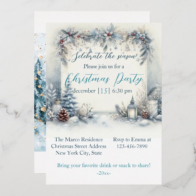 Elegant Christmas Watercolor Botanical (Front/Back)