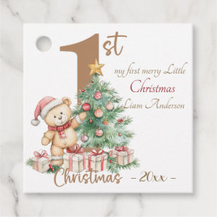 Elegant Christmas Watercolor Botanical Favour Tags