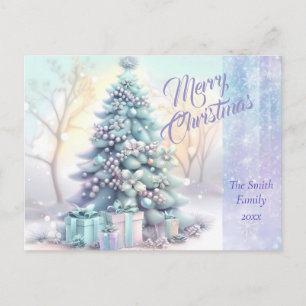 Elegant Christmas Watercolor Botanical Postcard