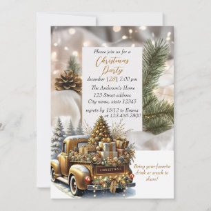 Elegant Christmas Watercolor Snow Invitation