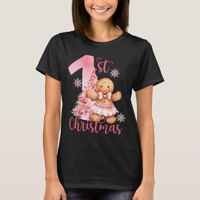 Elegant Christmas Watercolor Snow Toddler T Shirt  (Front)