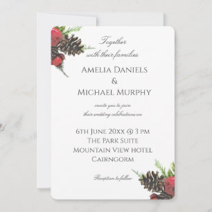 Elegant Christmas Wedding Invitation