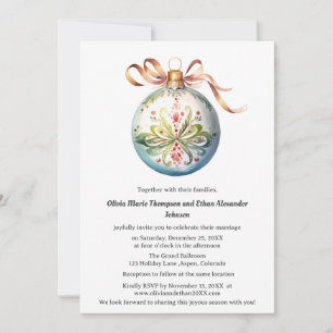 Elegant Christmas Wedding Invitation