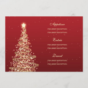 Elegant Christmas Wedding Menu Red Gold