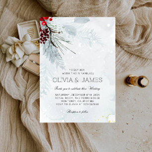 Elegant Christmas Wedding Party - Winter Wedding Invitation