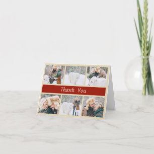 Elegant Christmas Wedding Photo Thank You Card