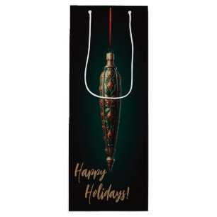 Elegant Christmas Wine Gift Bag