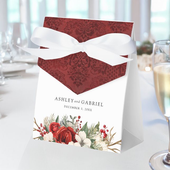 Elegant Christmas Winter Floral Favour Box (Creator Uploaded)