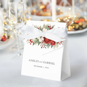 Elegant Christmas Winter Floral Favour Box