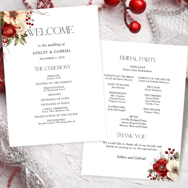 Elegant Christmas Winter Floral Programme (Creator Uploaded)