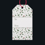 Elegant Christmas Winter Holly Address Label<br><div class="desc">Seasonal holiday label to customise as a return address,  or to place on a gift. 
Elegant Christmas Winter Holly pattern, </div>