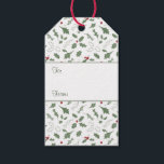 Elegant Christmas Winter Holly Address Label<br><div class="desc">Seasonal holiday label to customise as a return address,  or to place on a gift. 
Elegant Christmas Winter Holly pattern, </div>