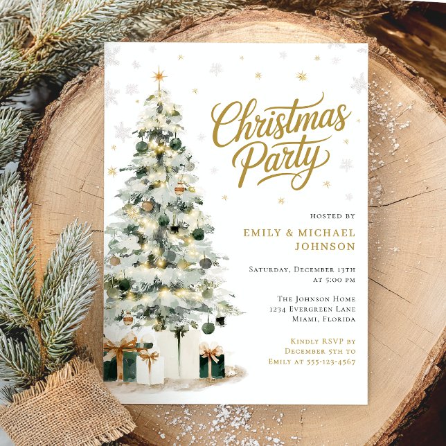 Elegant Christmas Winter Tree Party Invitation (Creator Uploaded)