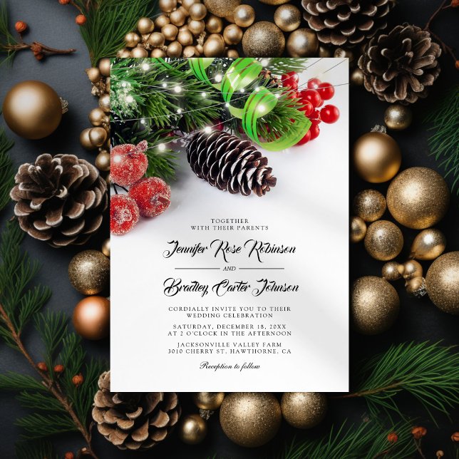 Elegant Christmas Winter Wedding Invitation (Creator Uploaded)
