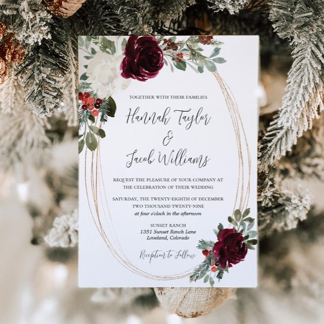 Elegant Christmas Winter Wedding Invitation (Creator Uploaded)
