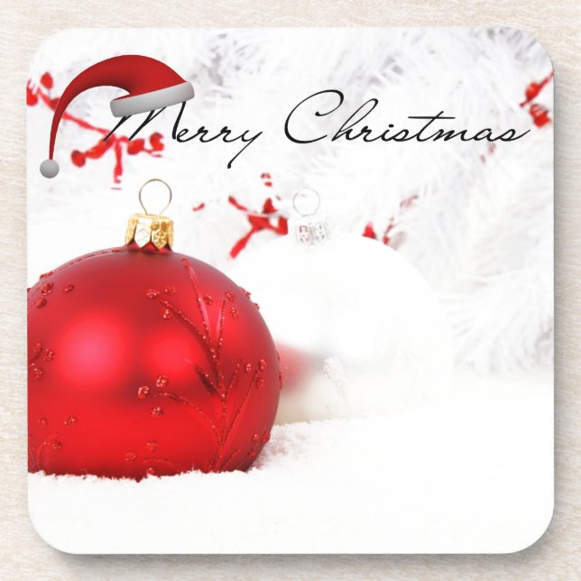 Elegant Christmas wishes Coaster (Front)