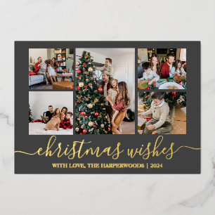 Elegant Christmas Wishes Family Photo Collage