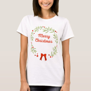 Elegant Christmas wreath and stars T-Shirt