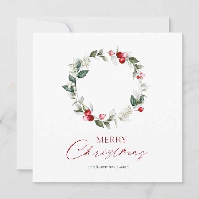 Elegant Christmas Wreath Card (Front)