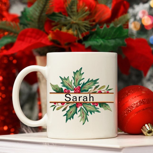 Elegant Christmas Wreath Christmas Name Coffee Mug (Elegant Christmas Wreath Christmas Name Coffee Mug
)