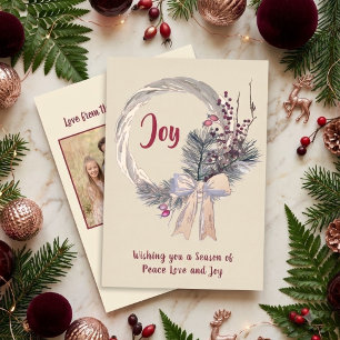 Elegant Christmas Wreath Joy Christmas Rose Gold