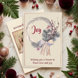 Elegant Christmas Wreath Joy Christmas Rose Gold