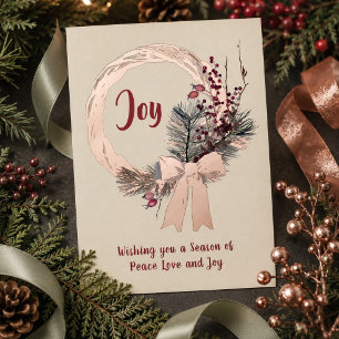 Elegant Christmas Wreath Joy Christmas Rose Gold