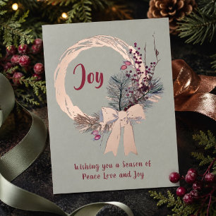 Elegant Christmas Wreath Joy Christmas Rose Gold