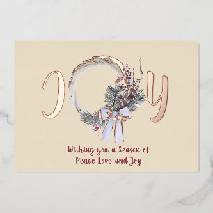Elegant Christmas Wreath Joy Christmas Rose Gold
