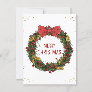 Elegant Christmas Wreath Postcard