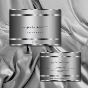 Elegant Chrome Effect Silver Colours Professional  Business Card