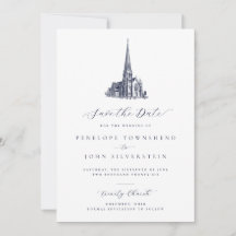 Elegant Church Illustration Formal Wedding