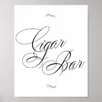 Elegant Cigar Bar Black Calligraphy | Chic Table