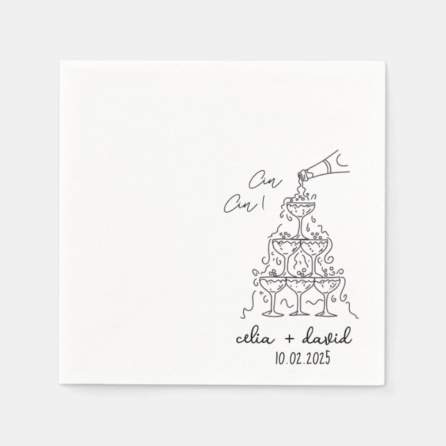 Elegant Cin Cin Italian Wedding  Napkin (Front)