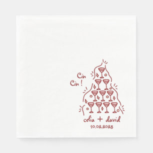 Elegant Cin Cin Italian Wedding Napkin