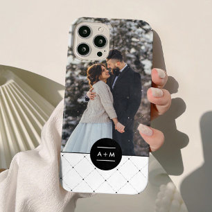 Elegant Circle Monogram iPhone 15 Mini Case