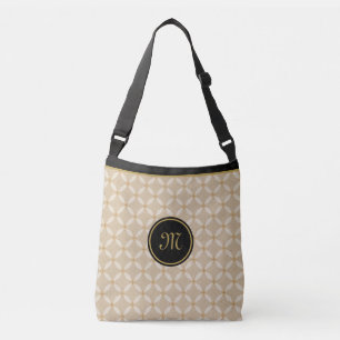 Elegant Circles & Golden Beige Dots Crossbody Bag