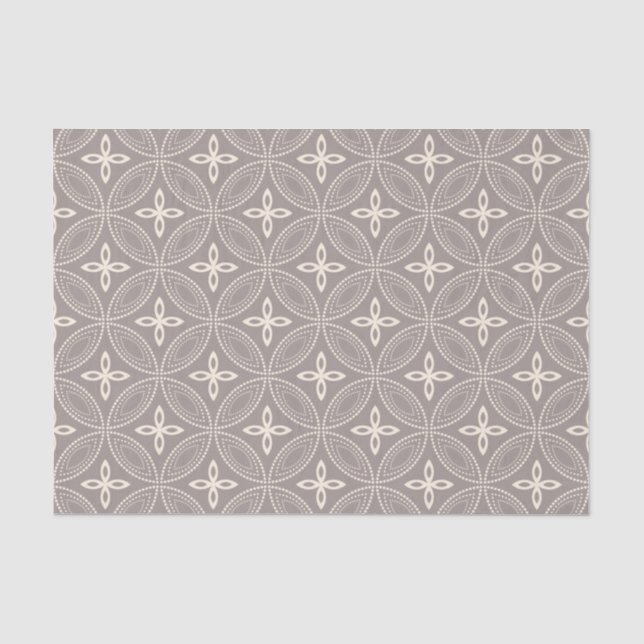 Elegant Circles on Warm Grey Tissue Paper (Front)