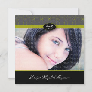 Elegant Circles Pattern: Green Editable Invitation
