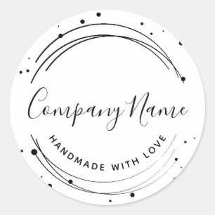 Elegant Circular Personalised Business Logo Classic Round Sticker