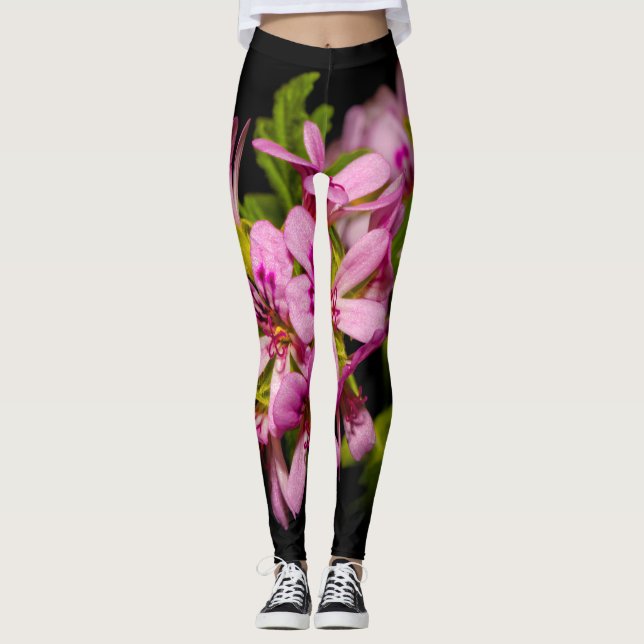 Elegant Citronella Flowers Leggings (Front)